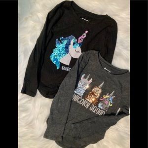 Graphic Long Sleeve Tees - Set of 2 - Kids Size 4/5